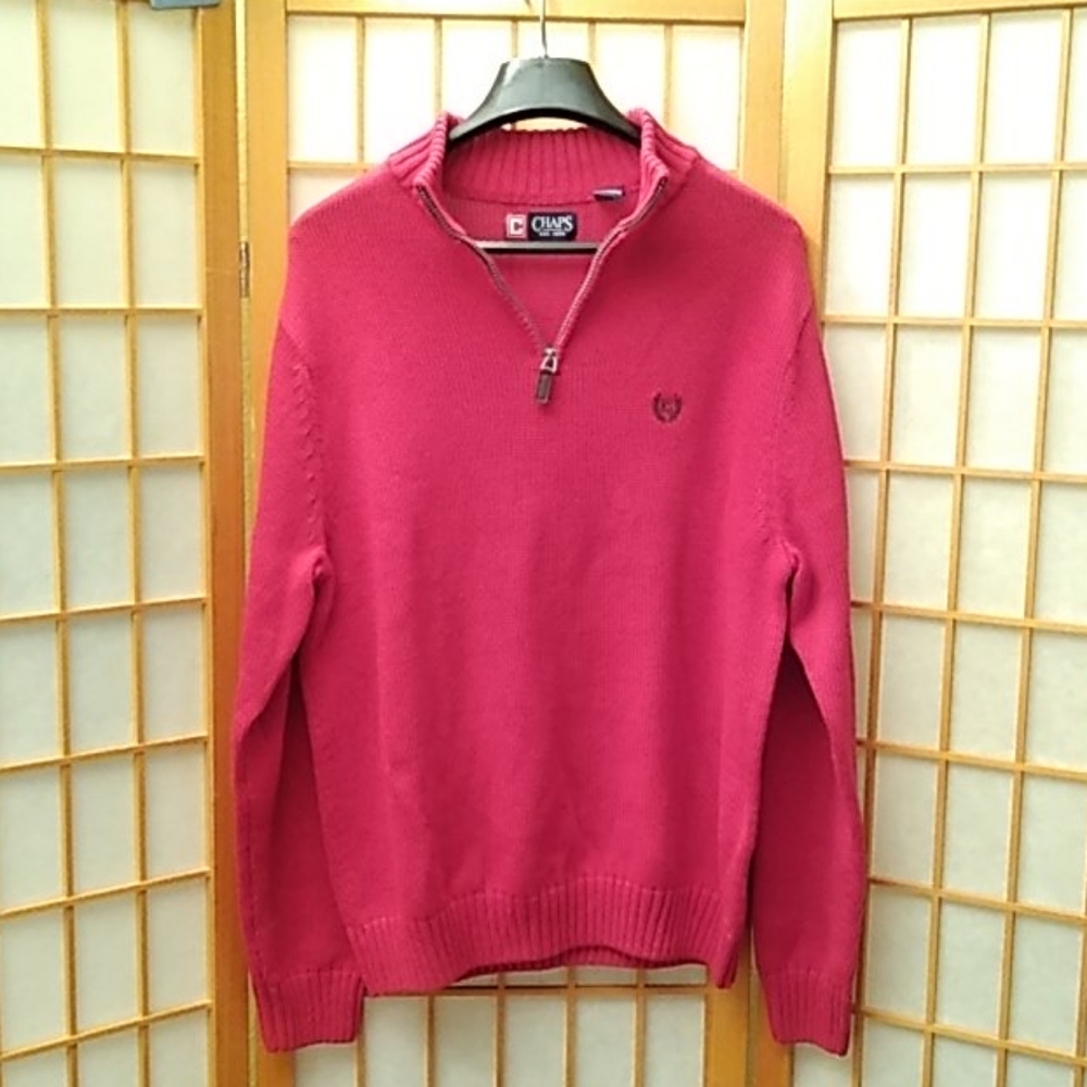 RED, Chaps Ralph Lauren quarter zip sweater